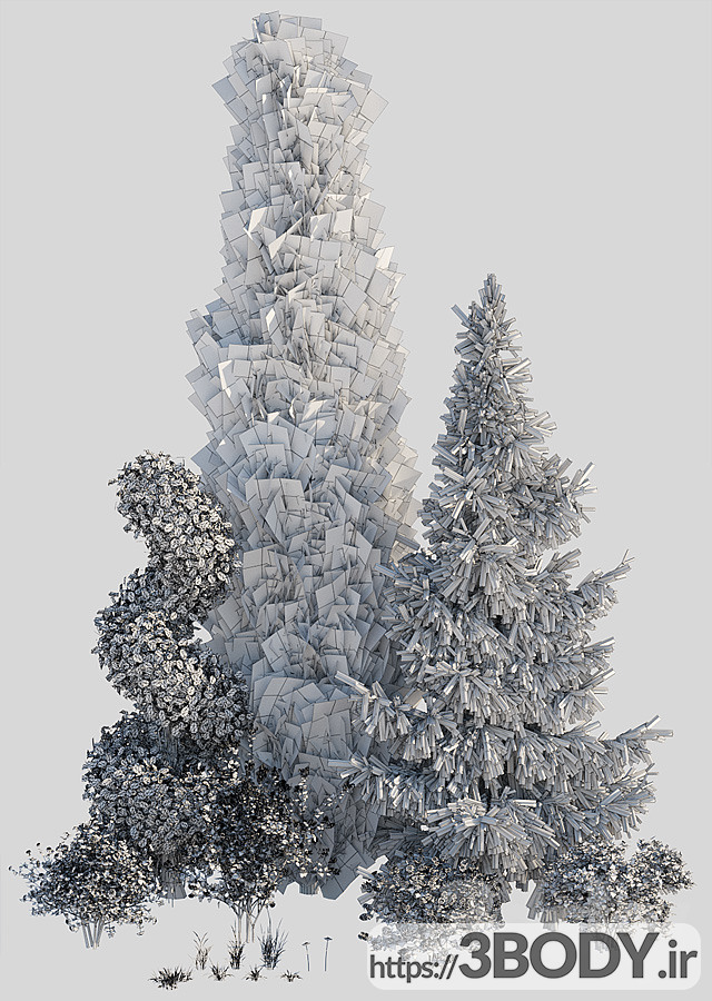 آبجکت سه بعدی درخت کاج عکس 2