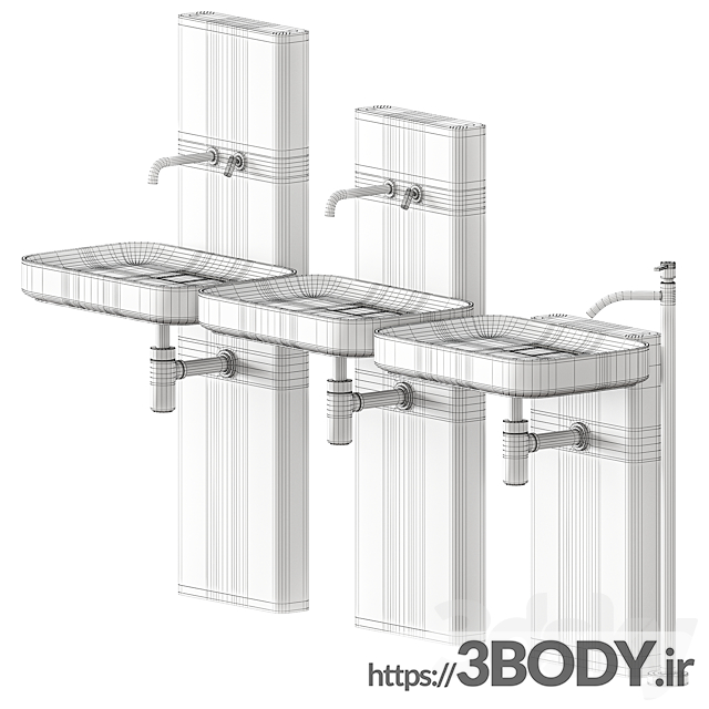 آبجکت سه بعدی سینک روشویی عکس 3