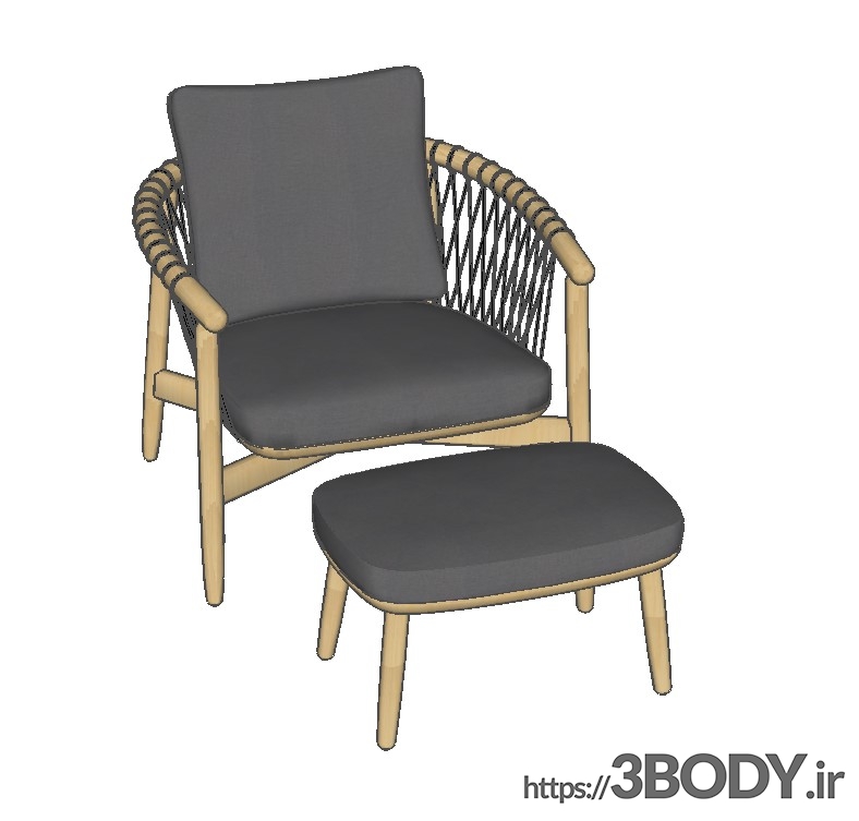 آبجکت سه بعدی اسکچاپ - صندلی و مبل عکس 1