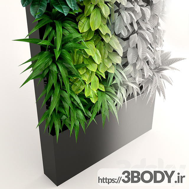 آبجکت سه بعدی گل و گیاه باغچه عمودی عکس 2