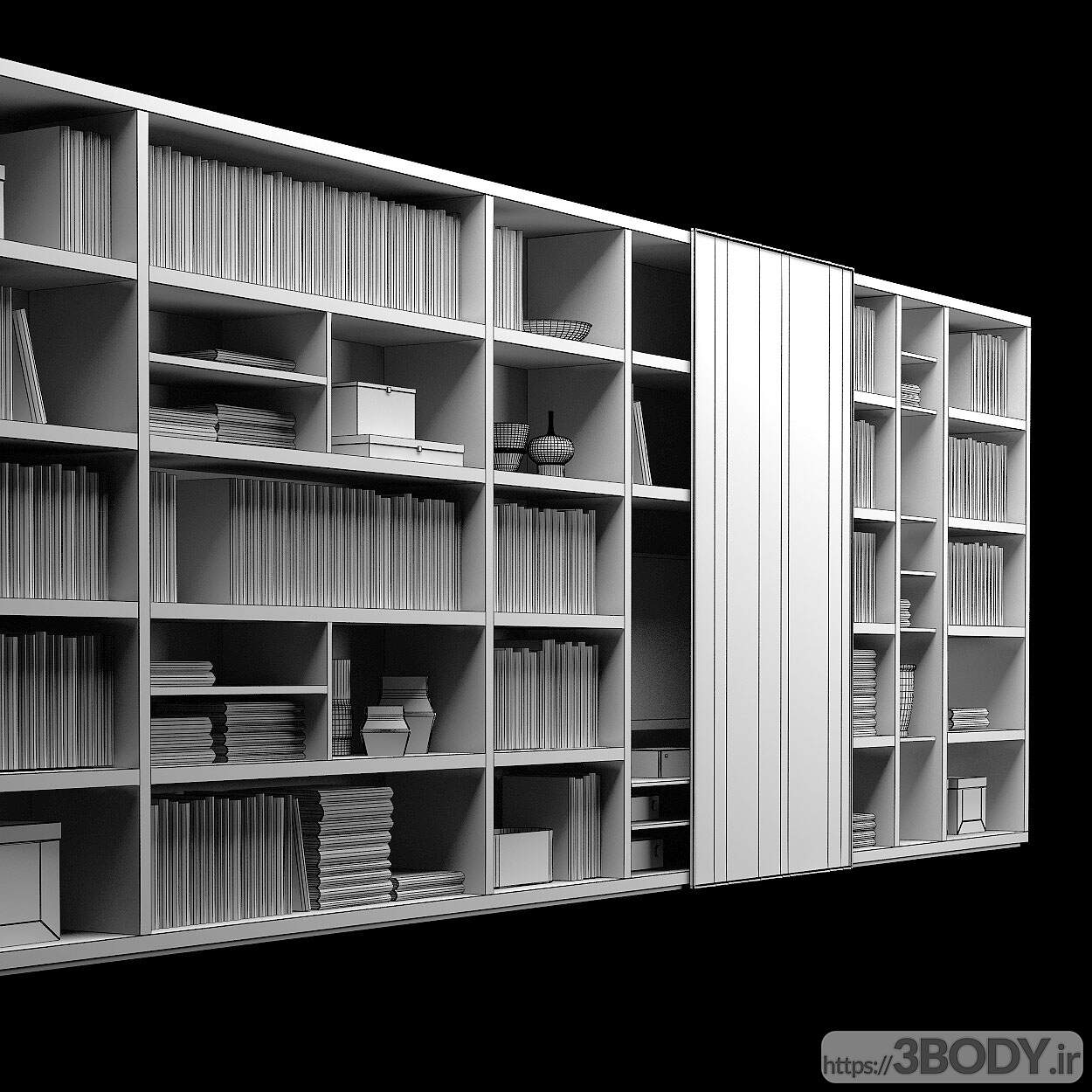 مدل سه بعدی کتابخانه خانگی عکس 2