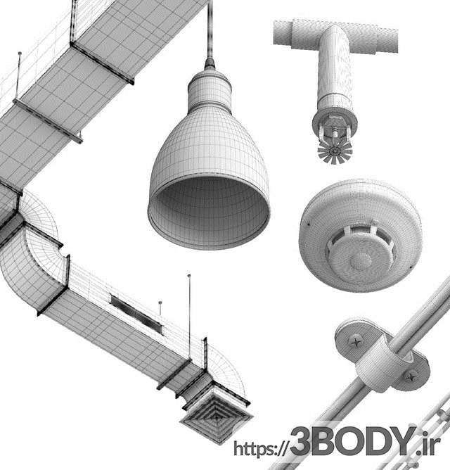آبجکت سه بعدی سیستم تهویه سقف عکس 3
