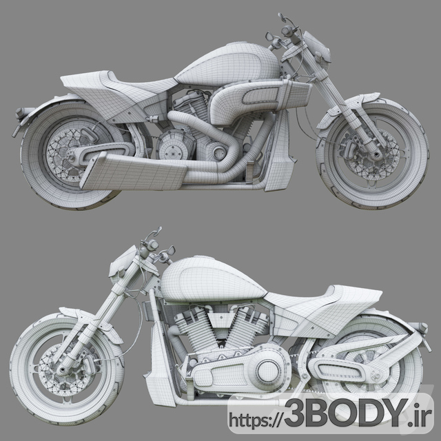 مدل سه بعدی موتور سیکلت عکس 2