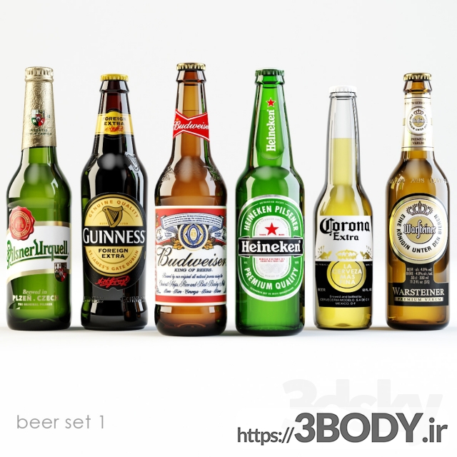 آبجکت سه بعدی بطری های آبجو عکس 1