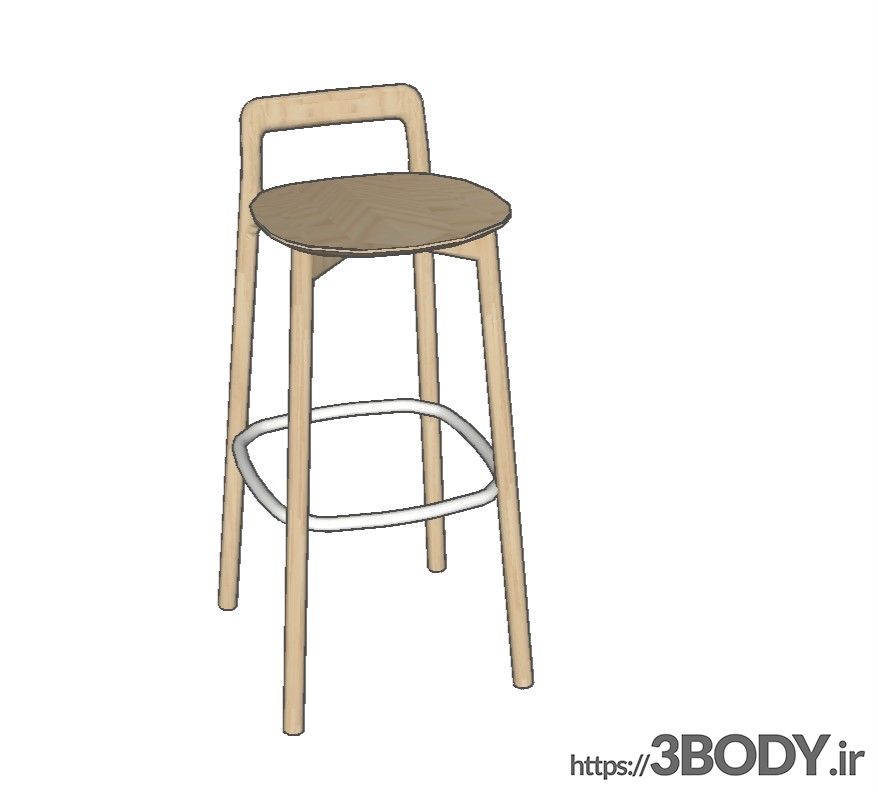 آبجکت سه بعدی اسکچاپ - صندلی پایه بلند عکس 1