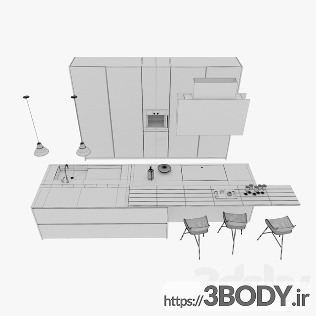 آبجکت سه بعدی دکور آشپزخانه عکس 2