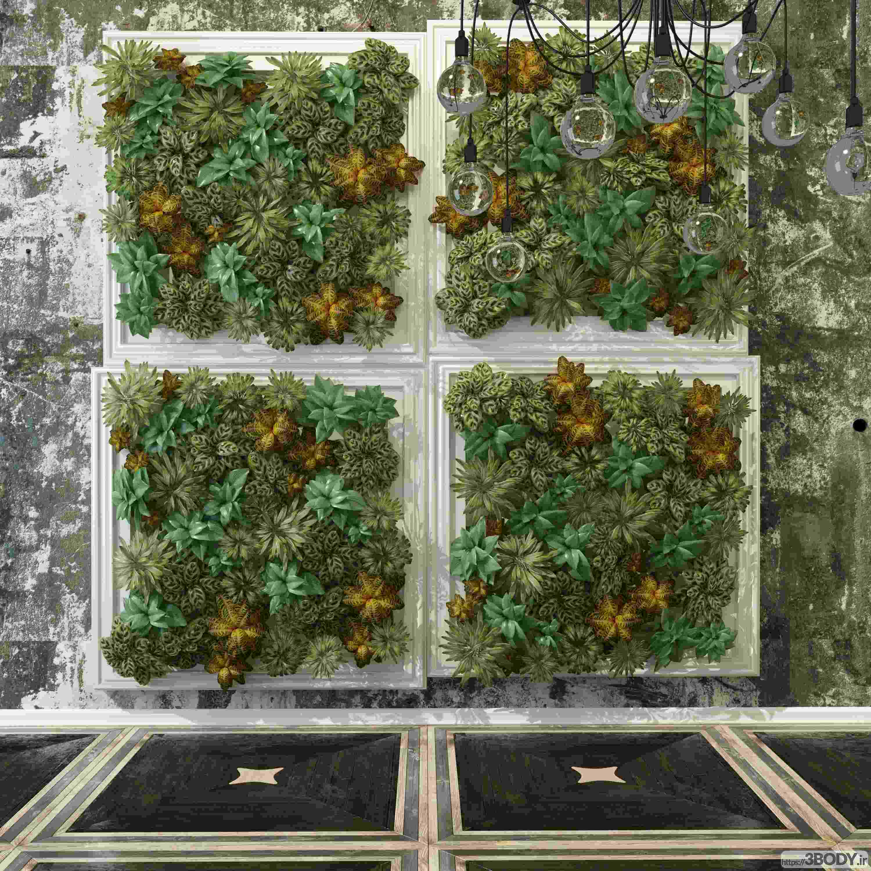آبجکت سه  بعدی گل و گیاه زینتی عکس 1