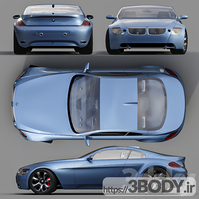آبجکت سه بعدی ماشین BMW آبی عکس 2