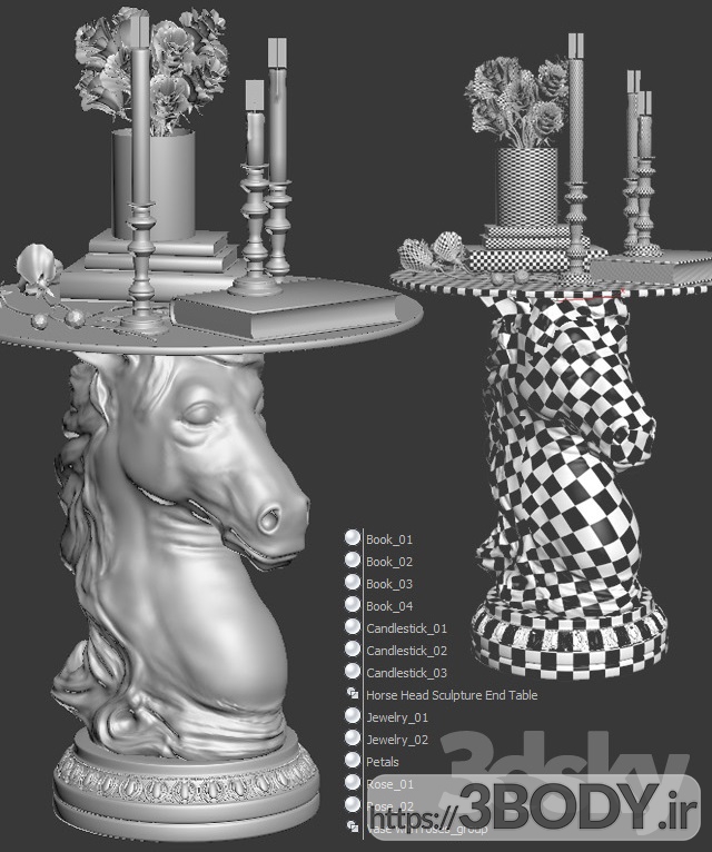 مدل سه بعدی مجسمه سر اسب عکس 3