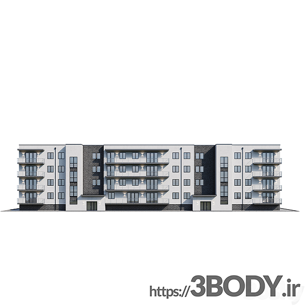 مدل سه بعدی خانه آپارتمانی عکس 3