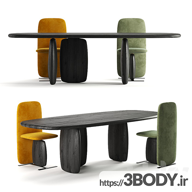 مدل سه بعدی میز و صندلی عکس 1