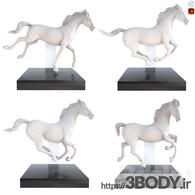 مدل سه بعدی مجسمه اسب عکس 1