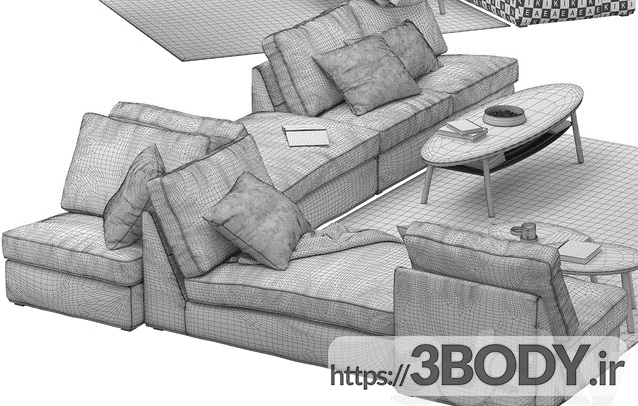 مدل سه بعدی  کاناپه عکس 2