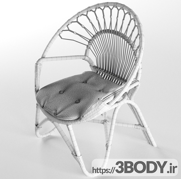 آبجکت سه بعدی  صندلی تراس عکس 2