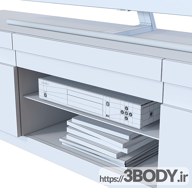 آبجکت سه بعدی ست میز و تلویزیون عکس 2