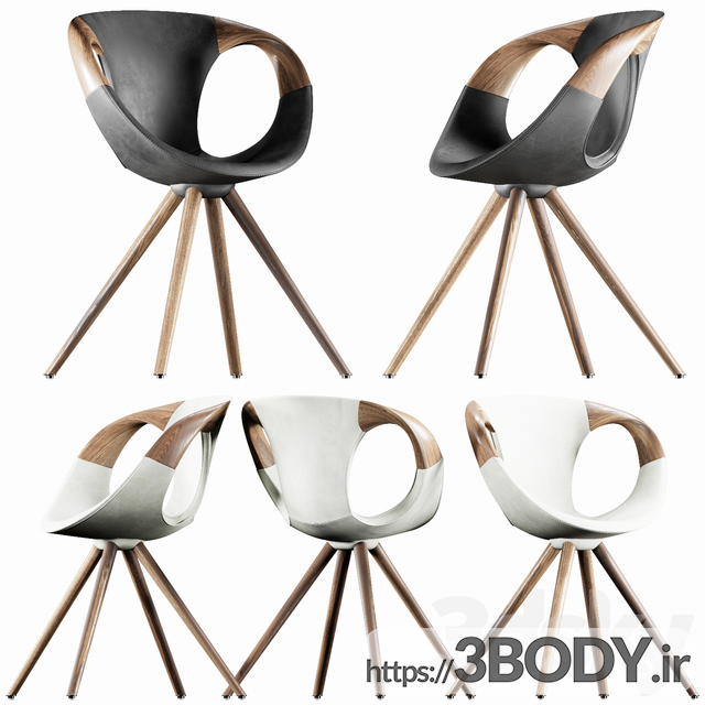 مدل سه بعدی  میز و صندلی چوبی عکس 2