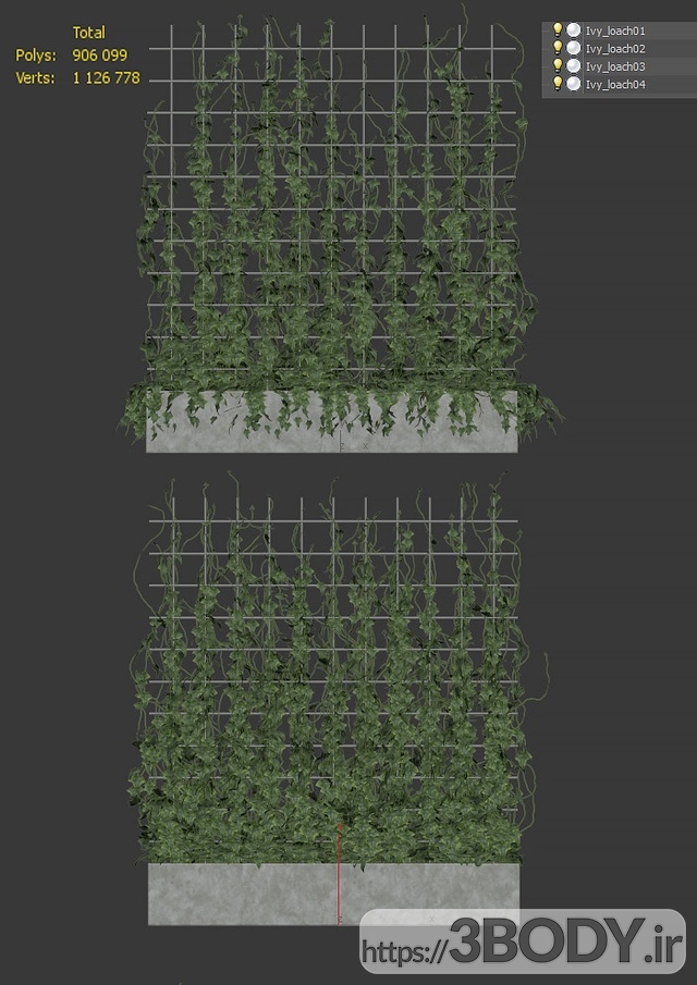 مدل سه بعدی گل و گیاه پیچک عکس 3