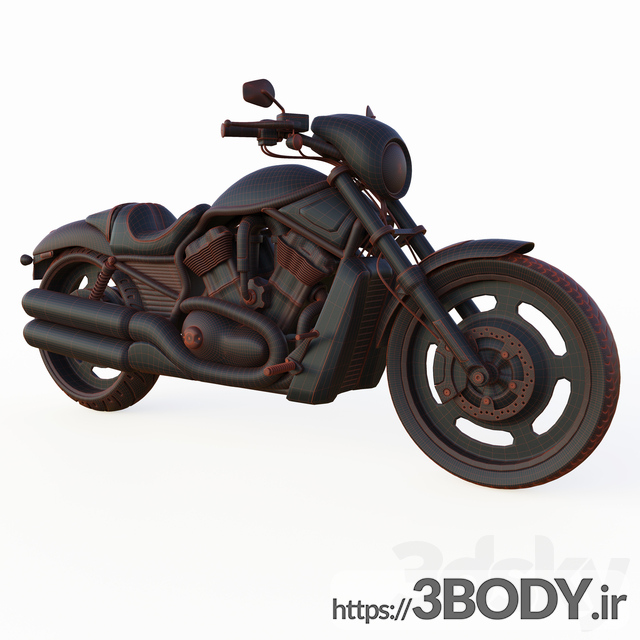 آبجکت سه بعدی موتور سیکلت عکس 3