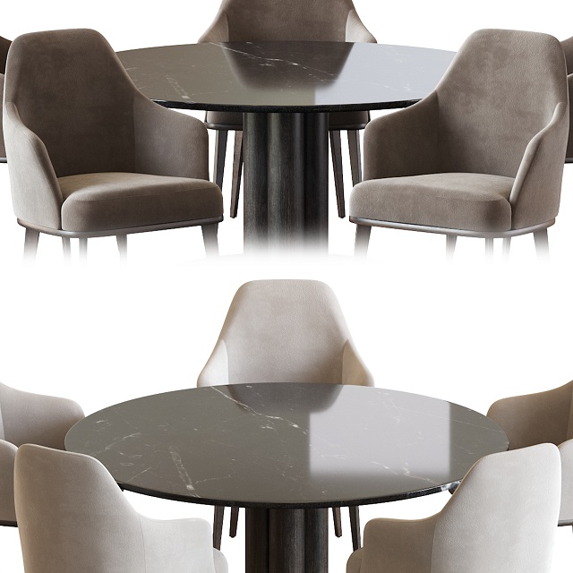 آبجکت سه بعدی میز و صندلی برای 3dsmax عکس 3