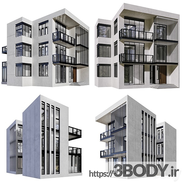 مدل سه بعدی ساختمان مسکونی عکس 1
