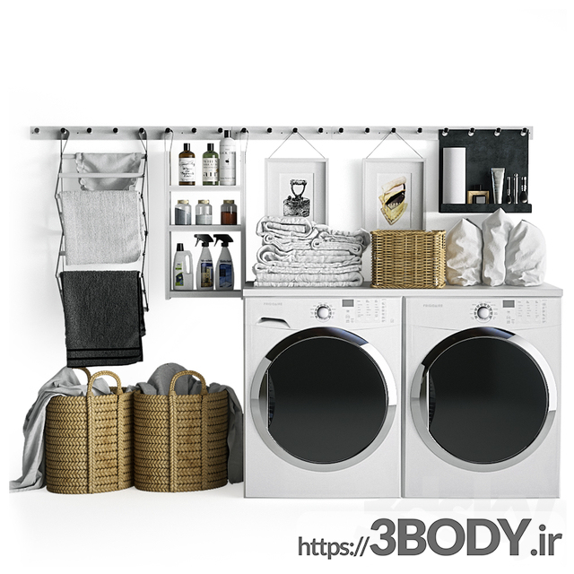 مدل سه بعدی ست ماشین لباسشویی عکس 1