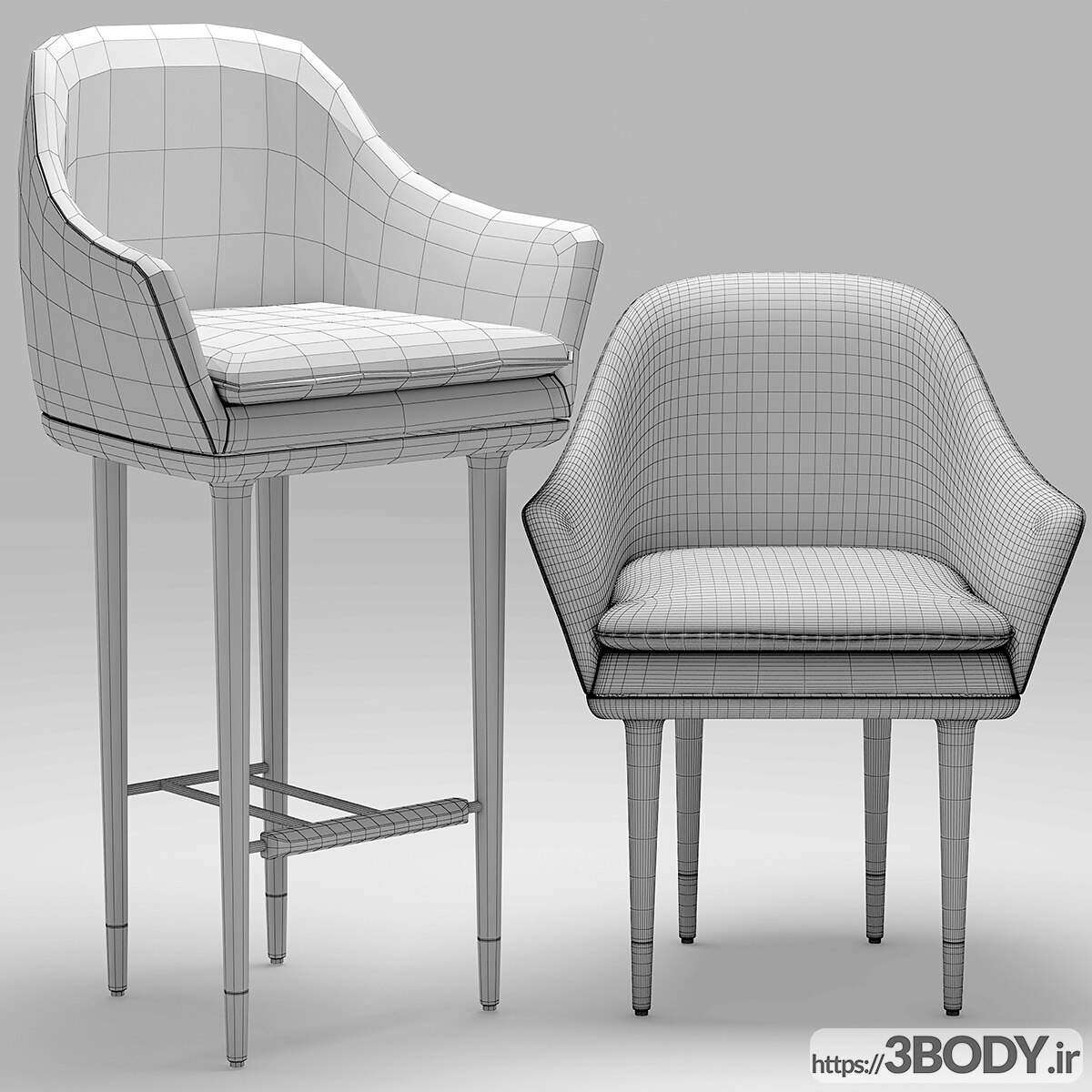 مدل سه بعدی میز و صندلی ها کارهای برجسته عکس 4
