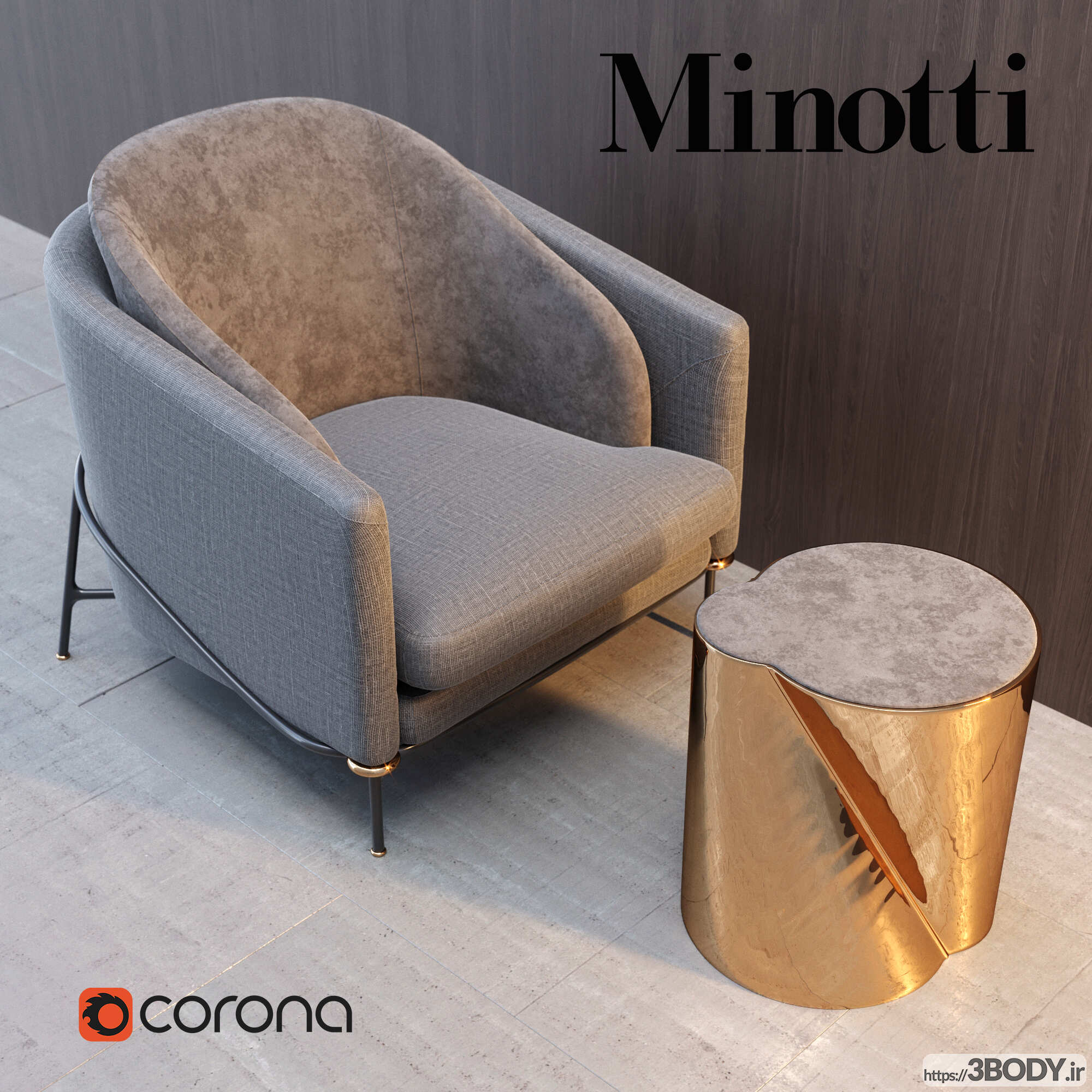 minotti fil noir armchair