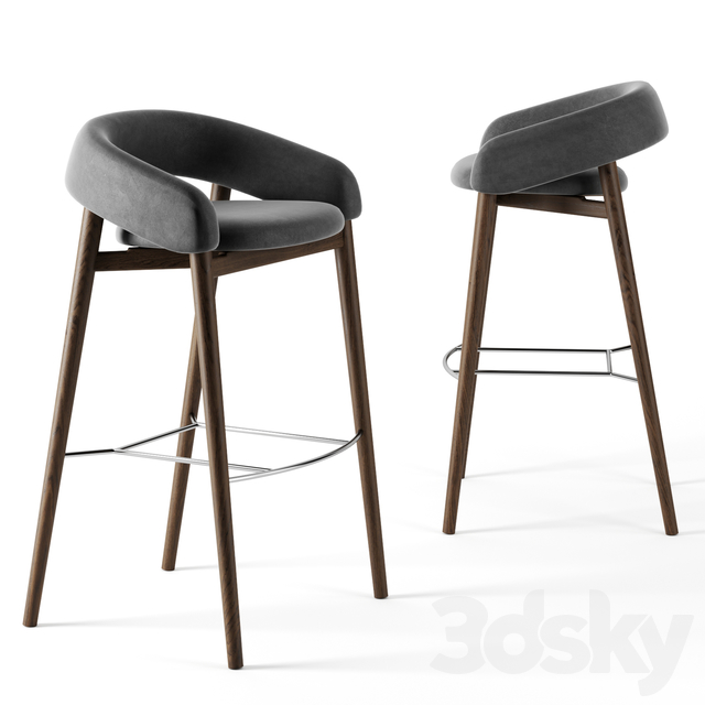 آبجکت سه بعدی صندلی پایه بلند عکس 1