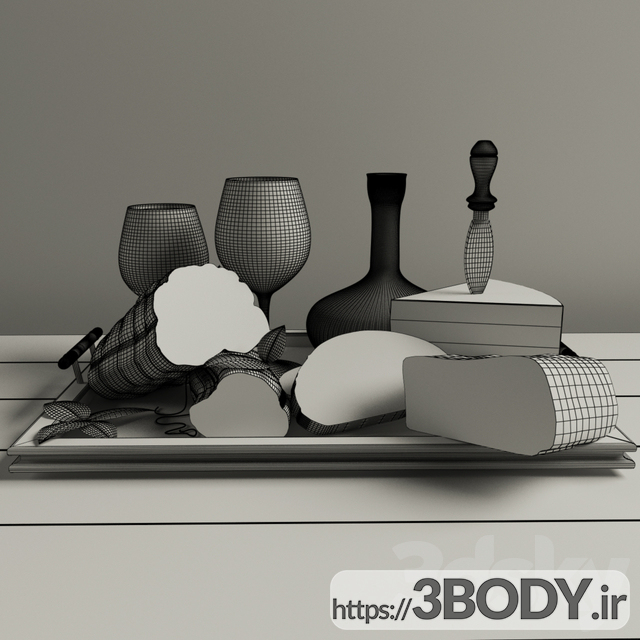 مدل سه بعدی گوشت با نوشیدنی عکس 2