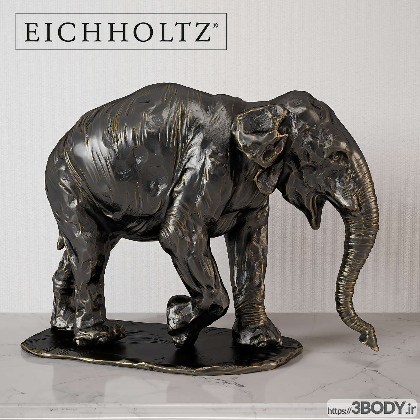 آبجکت سه بعدی مجسمه فیل عکس 2