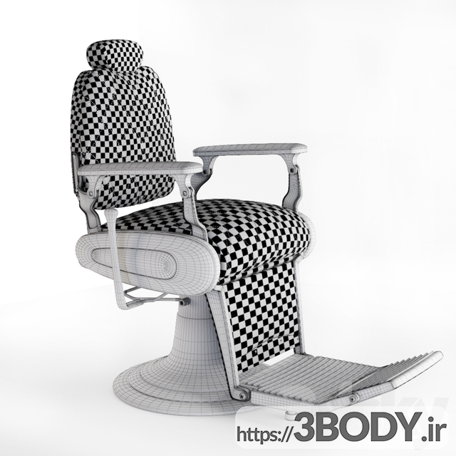 آبجکت سه بعدی صندلی آرایشگری عکس 2