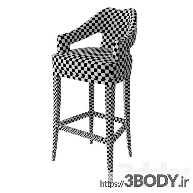 آبجکت سه بعدی صندلی بار عکس 3