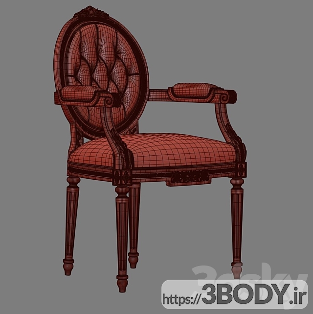 مدل سه بعدی صندلی کلاسیک عکس 2