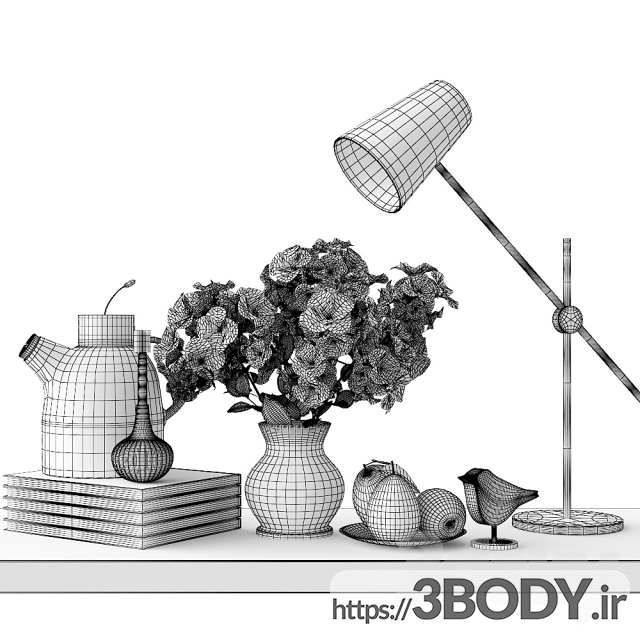 مدل سه بعدی دسته گل تزئینی عکس 2