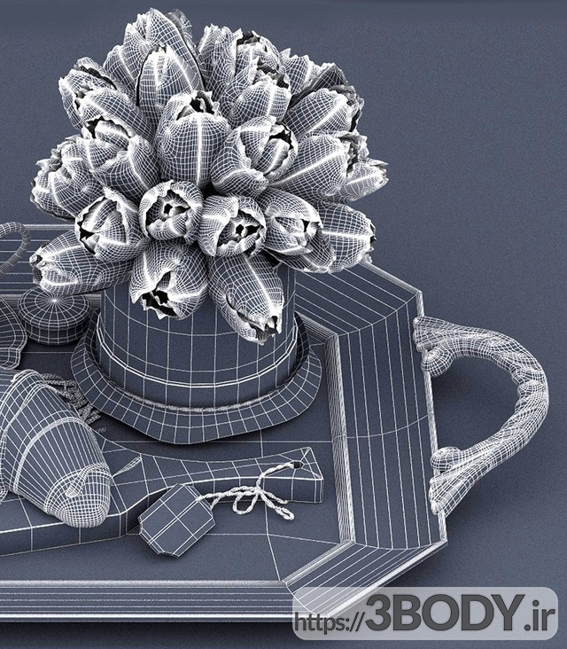 مدل سه بعدی قهوه و کیک عکس 3