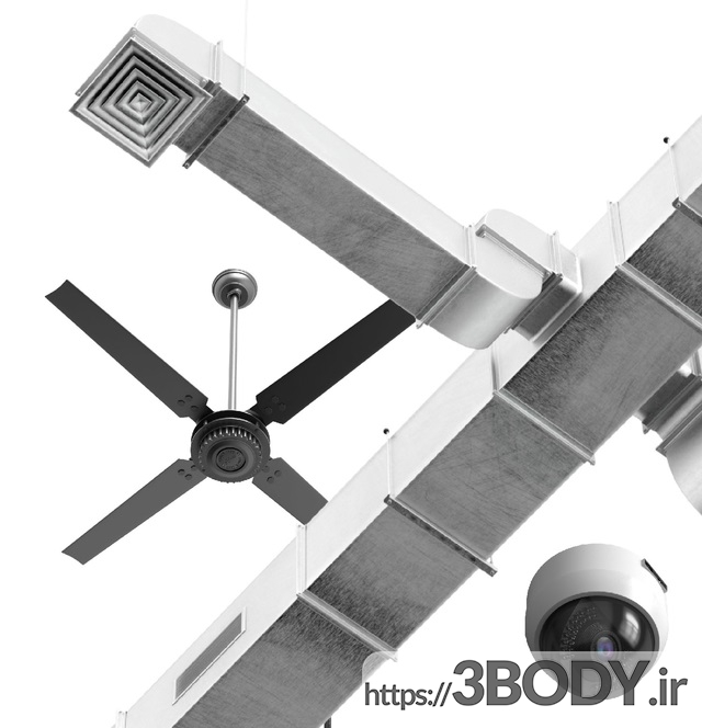 آبجکت سه بعدی سیستم تهویه سقف عکس 2