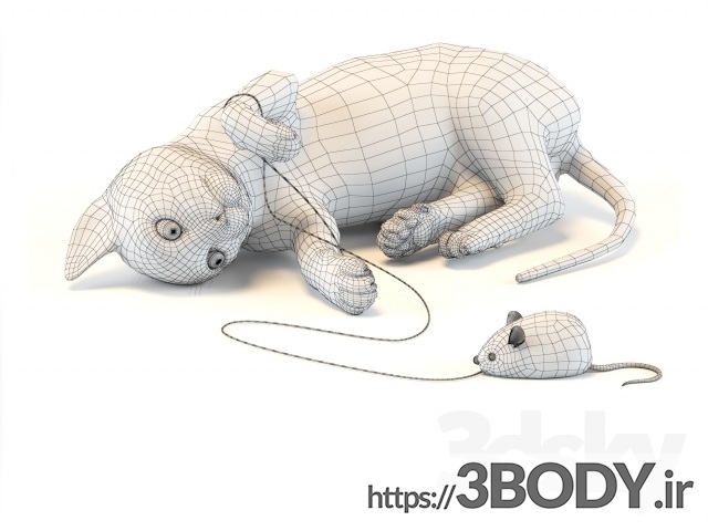 آبجکت سه بعدی موش و گربه عکس 2
