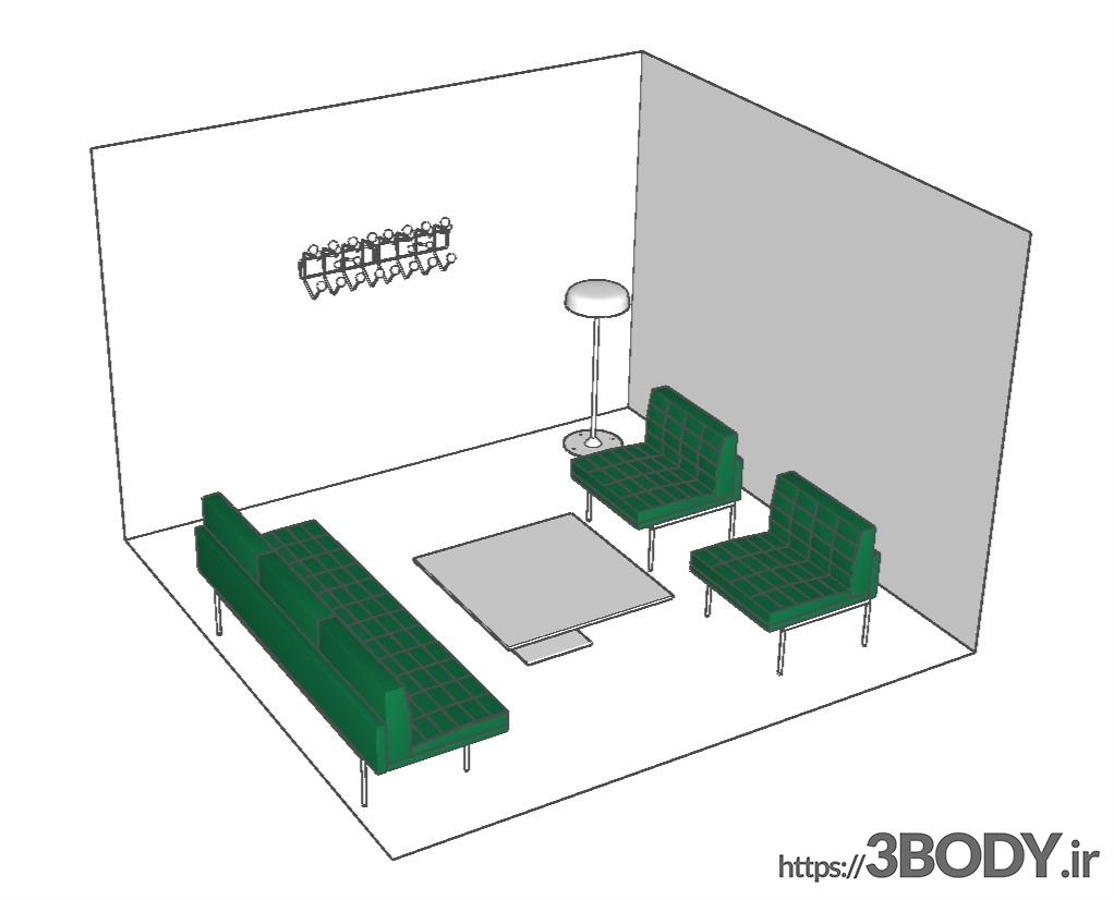 مدل سه بعدی اسکچاپ - میز و مبلمان عکس 1