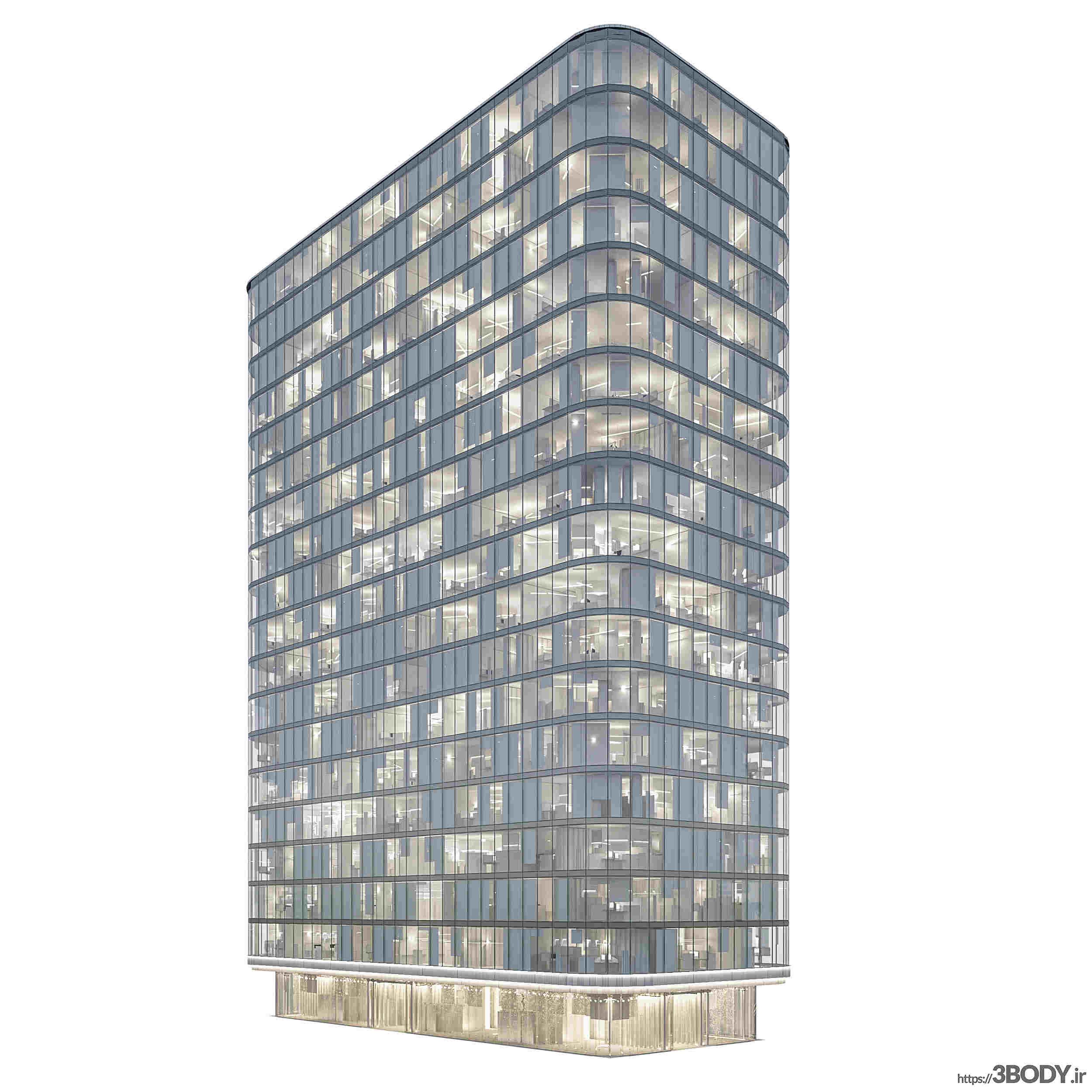 مدل سه بعدی ساختمان اداری مدرن عکس 5