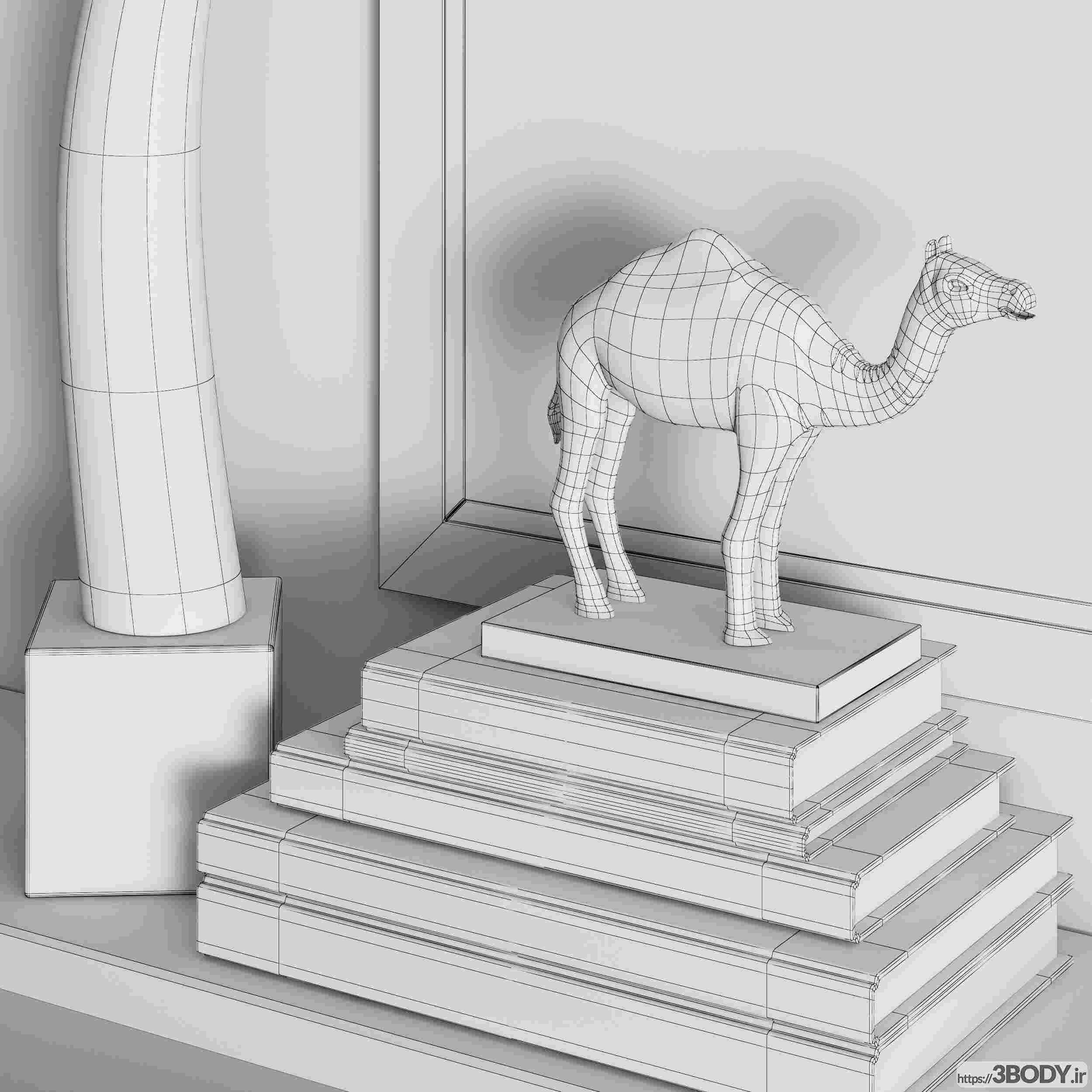 مدل سه بعدی لوازم دکوری ویلیام سونوما یاک هورن روی پایه سیاه عکس 4