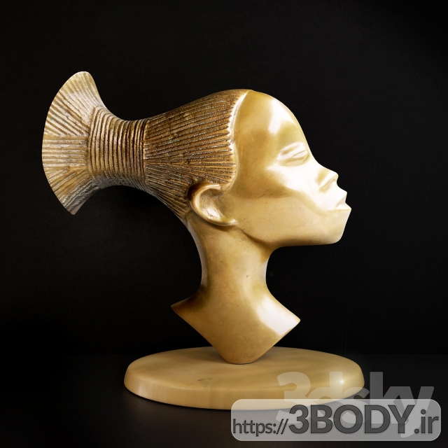 مدل سه بعدی تندیس زن آفریقایی عکس 1