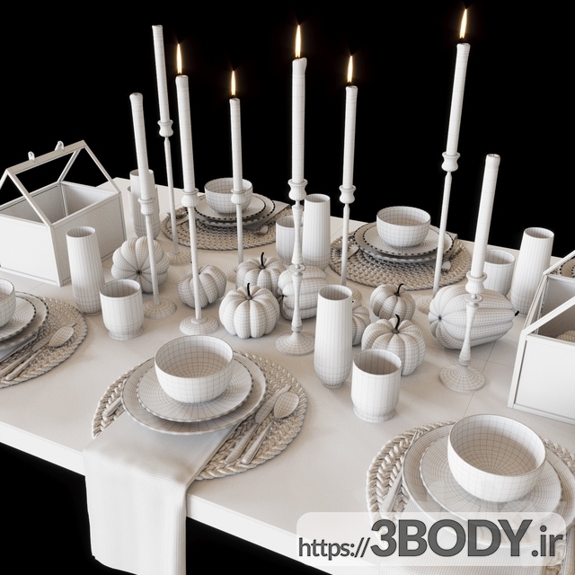 مدل سه بعدی ظروف مشکی عکس 2