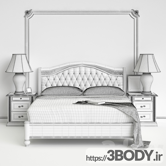 مدل سه بعدی  تخت خواب لمسه عکس 2