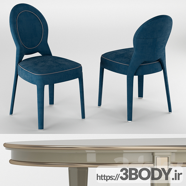 آبجکت سه بعدی  میز و صندلی عکس 2
