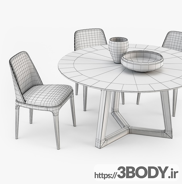 آبجکت سه بعدی ست میز و صندلی عکس 2