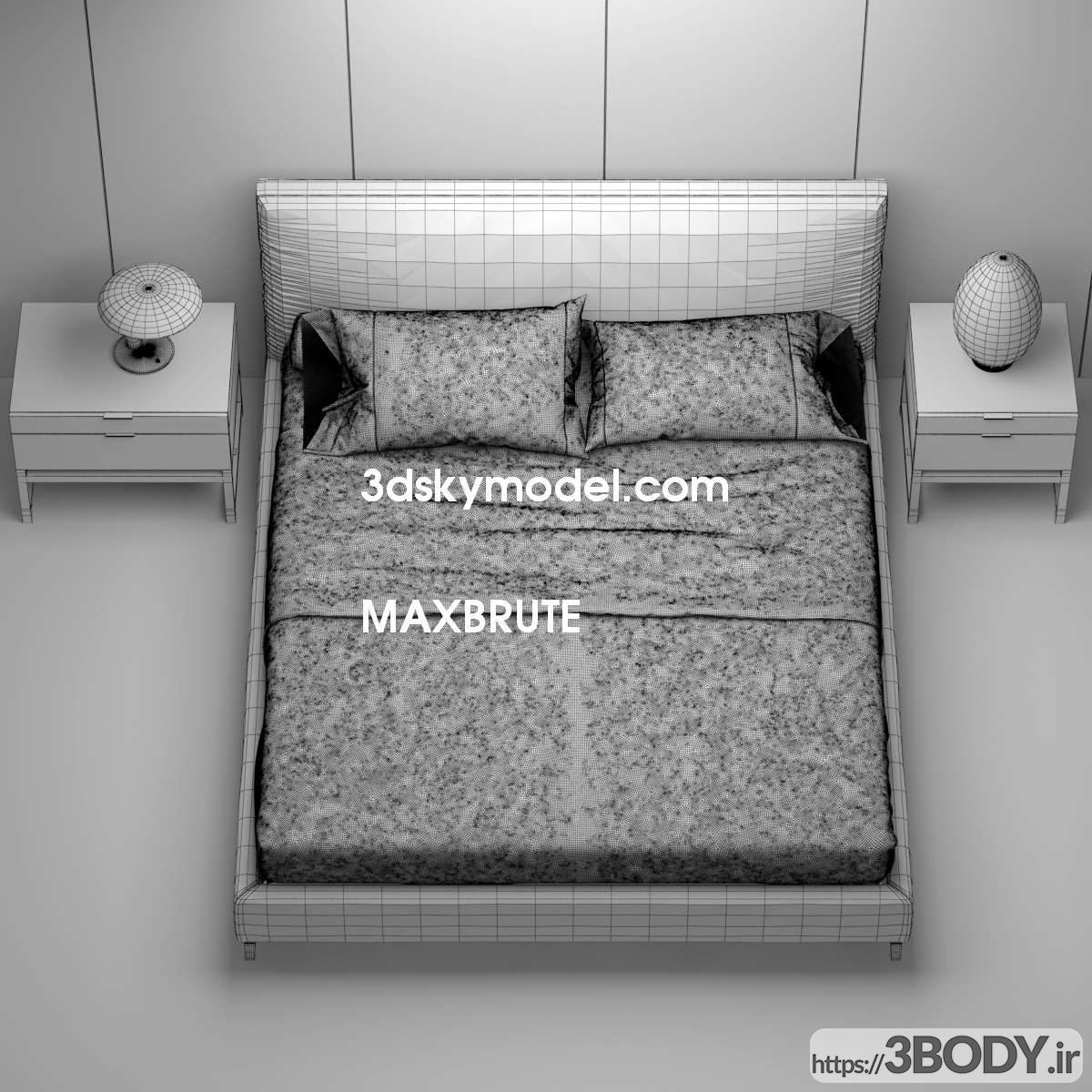 آبجکت سه بعدی تخت خواب عکس 4