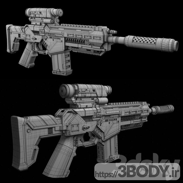 مدل سه بعدی تفنگ جنگی AX7 عکس 3