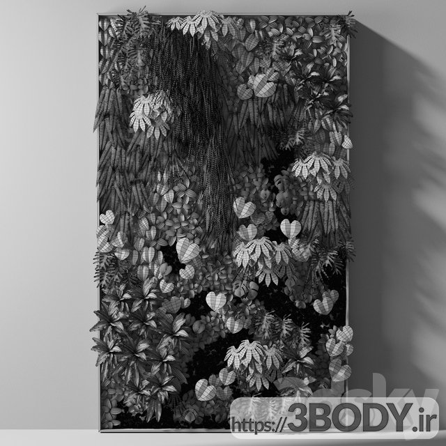 مدل سه بعدی درخت و درختچه باغچه عمودی عکس 3