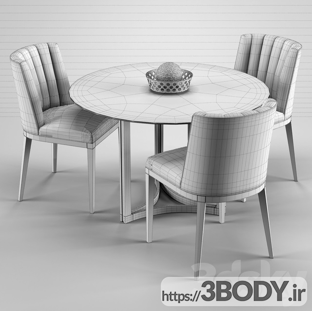 آبجکت سه بعدی میز و صندلی ناهار خوری عکس 3