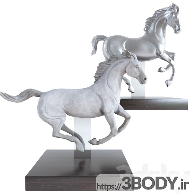 مدل سه بعدی مجسمه اسب عکس 2
